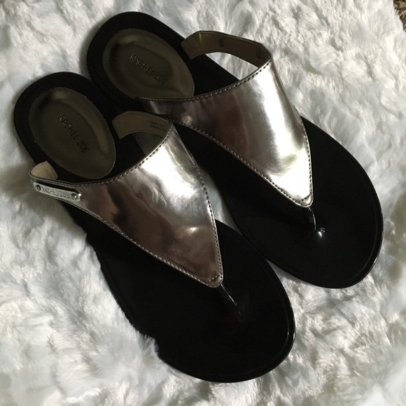 RARE RACHEL ZOE GUNMETAL METALLIC “CAMI” SANDALS - Picture 4 of 10